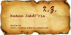 Kedves Zakária névjegykártya